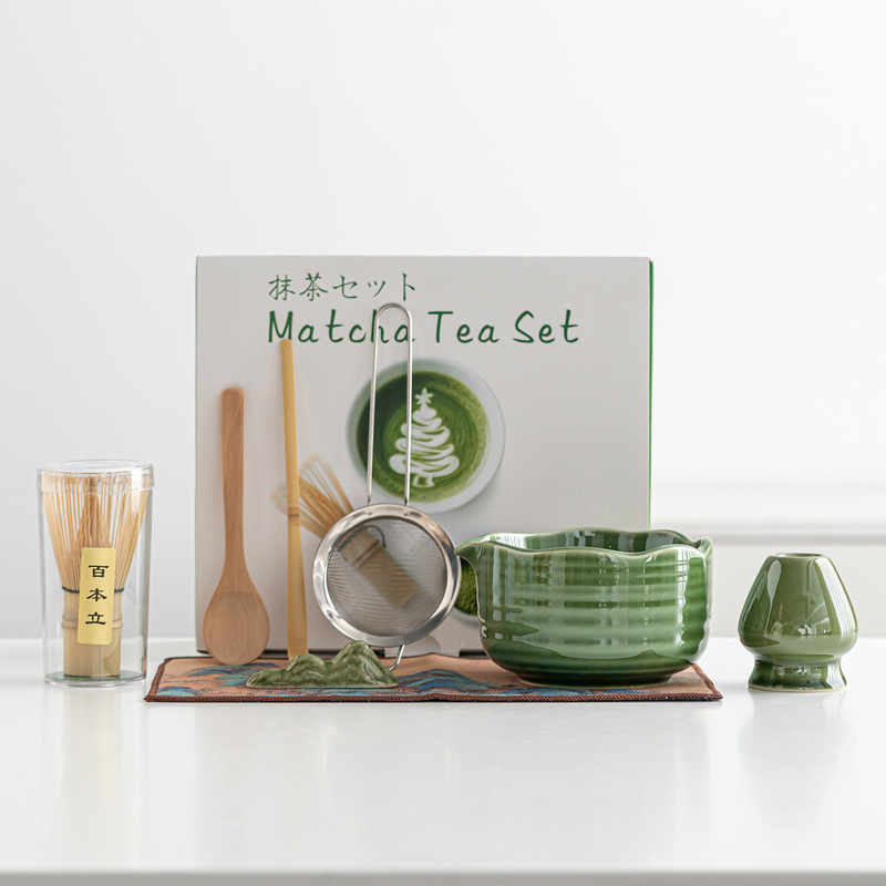 日式抹茶茶具套装陶瓷抹茶碗茶道配件打抹茶工具搅拌器茶筅套装|undefined