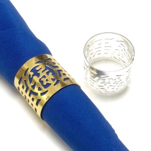 Factory wholesale hotel napkin ring wedding banquet wedding napkin buckle creative fortune love napkin ring table ornaments