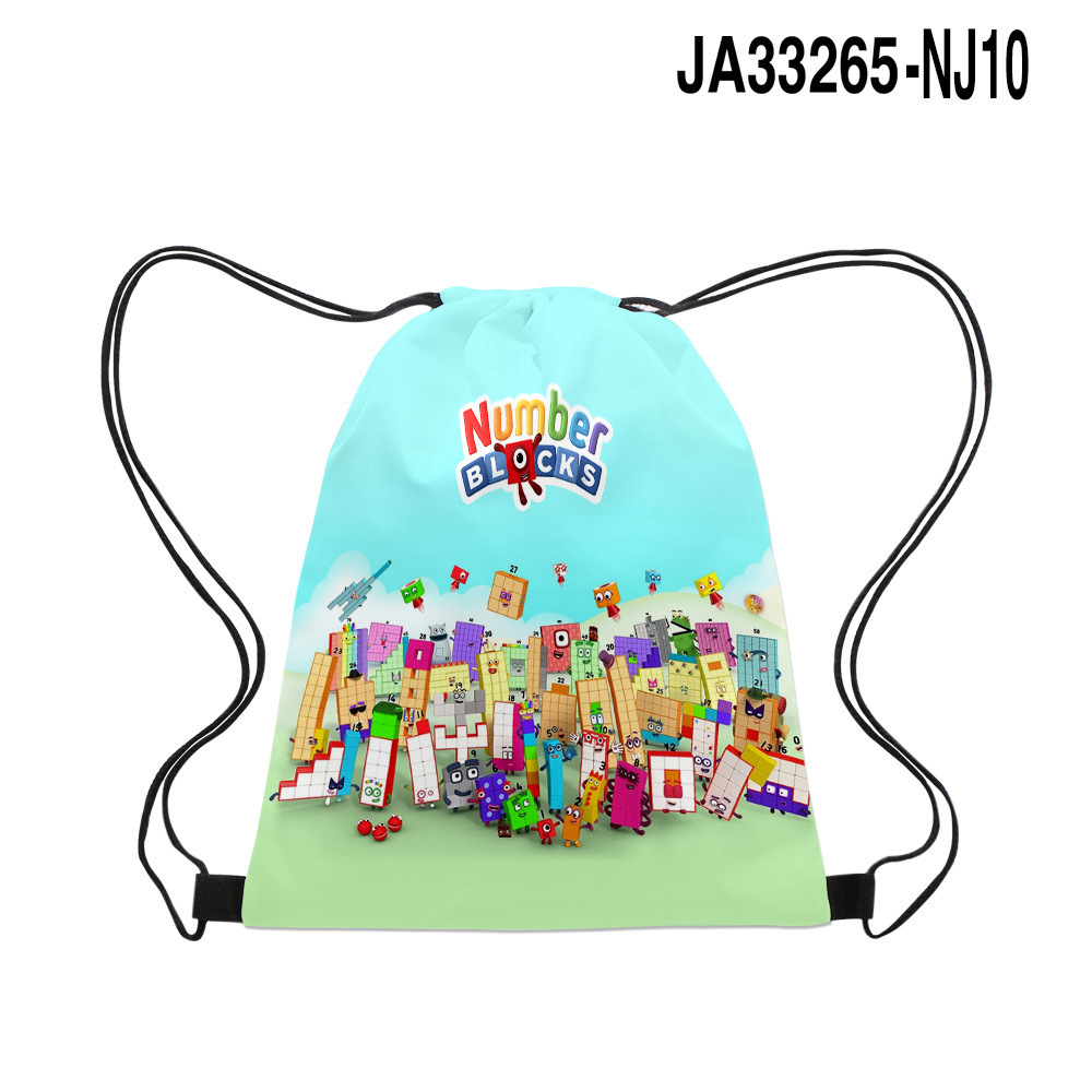 数字积木 Numberblocks 束口袋学生书包抽绳儿童双肩包篮球袋收纳