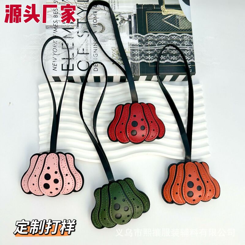 European and American Christmas Creative Polka Dot Pumpkin Handmade Accessories Bag Pendant Car Keychain Couple Small Gift