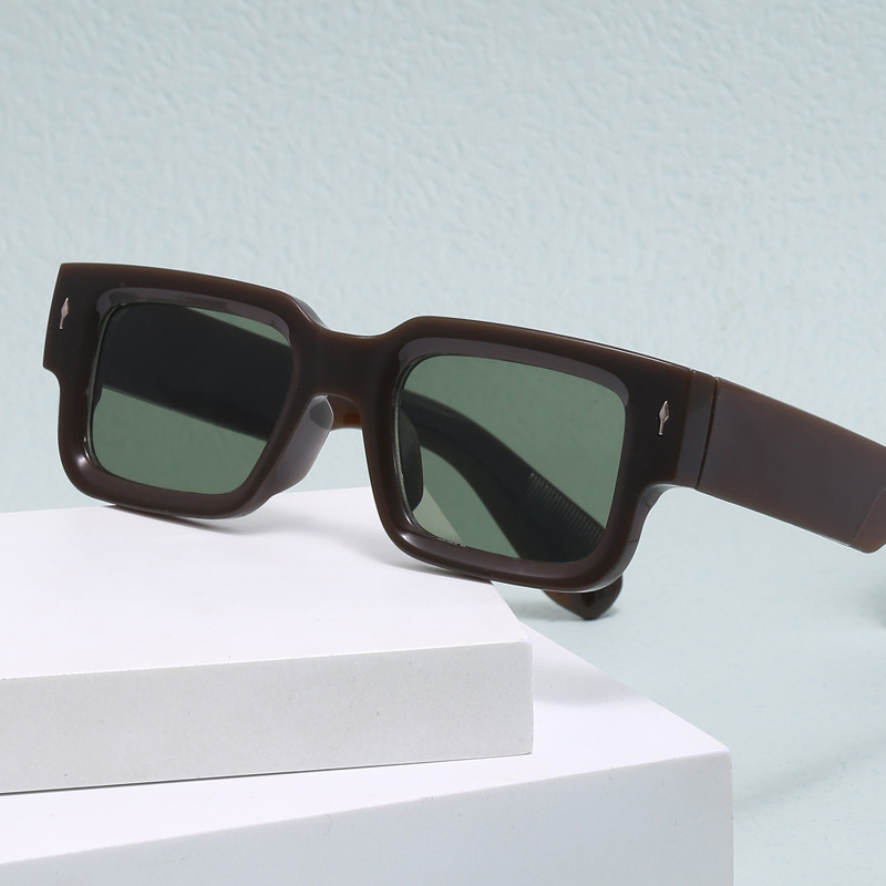 2026 European and American Thick-Framed Men's Sunglasses Trendy Square Frame Export Glasses with Personalized Rivet Decoration Cross-Border Sunglasses 2026 European and American Thick-Framed Men's Sunglasses Trendy Square Frame Export Glasses with Personalized Rivet Decoration Cross-Border Sunglasses