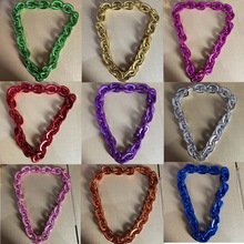 欧美新款球队赛事LOGO吊牌项链U形链条球迷夸张嘻哈彩色大金链子