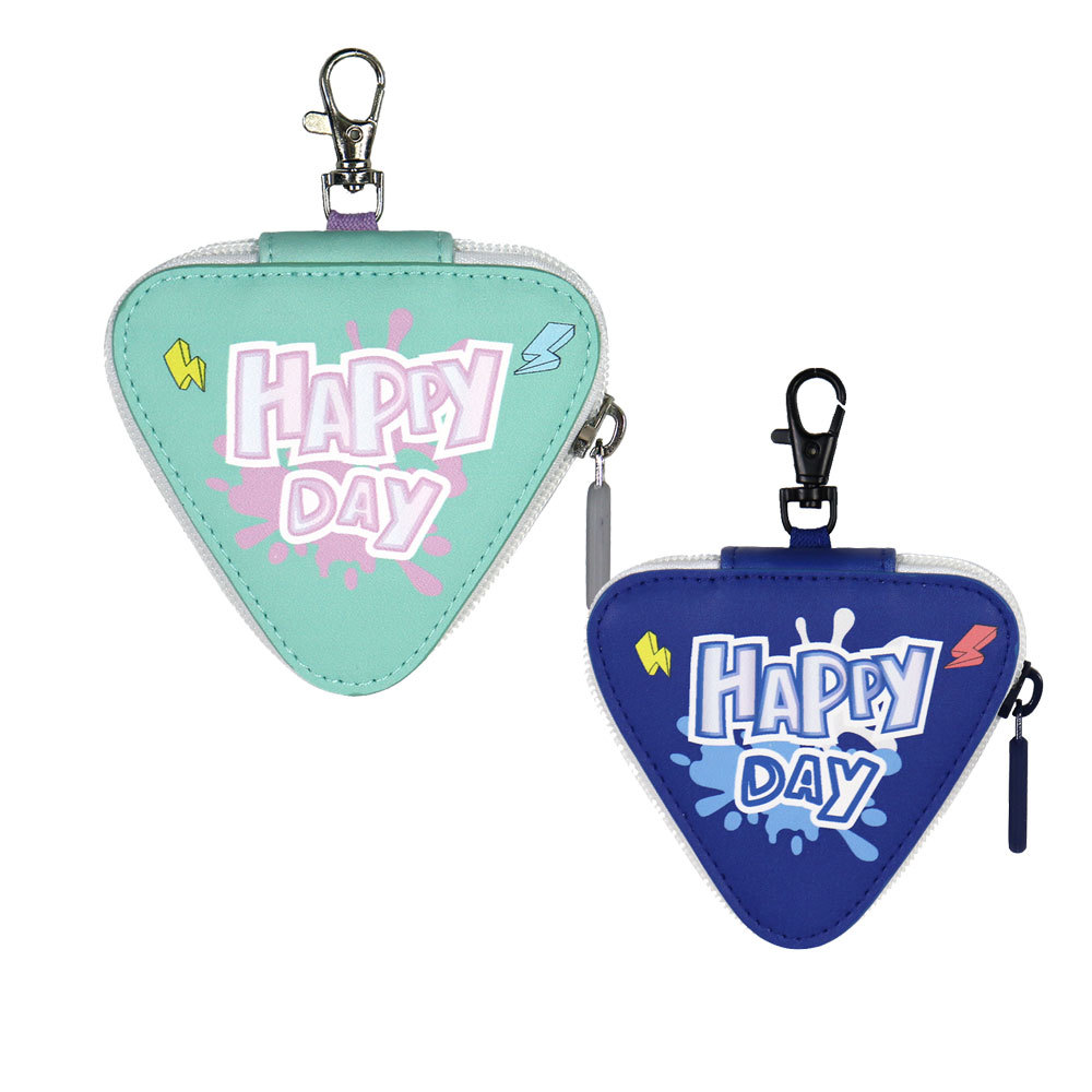 定制创意三角形便携迷你粽子包 pu皮数码蓝牙包化妆包 猫耳耳机包