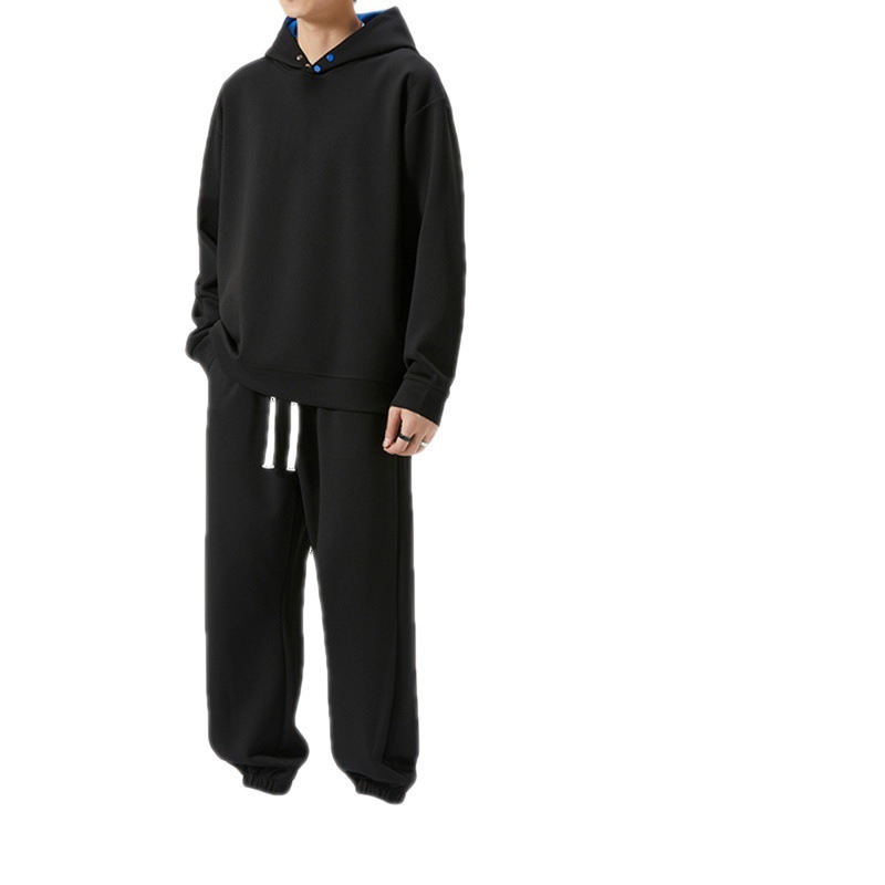 Suéter con capucha transfronterizo traje deportivo casual hombres 2023 primavera y otoño marca de moda suéter suelto pantalones conjunto de dos piezas