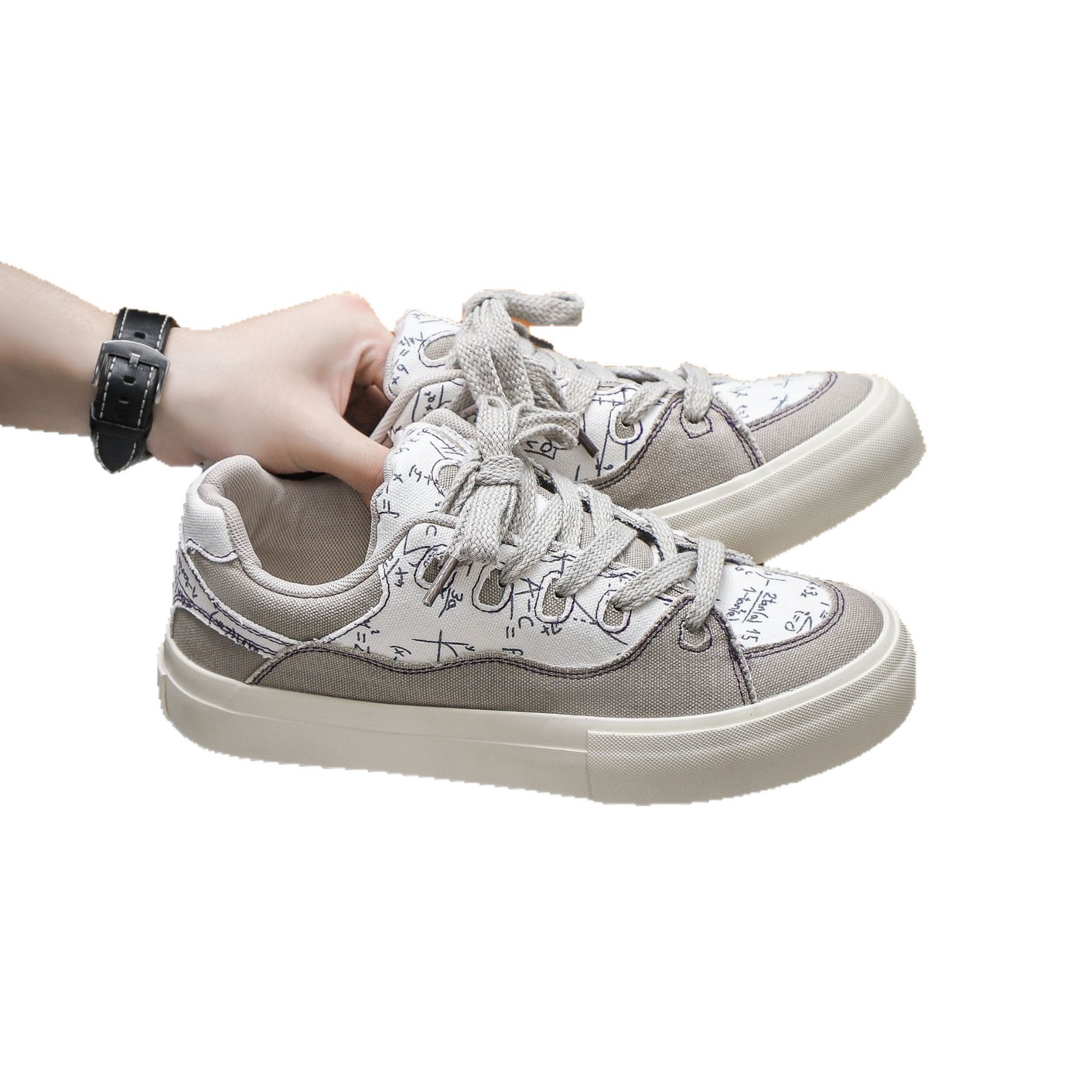 2025 verano nuevos zapatos de lona transpirables para hombres graffiti zapatos de skate para hombres nicho de diseño zapatos de pan zapatos de moda zapatos de hombre