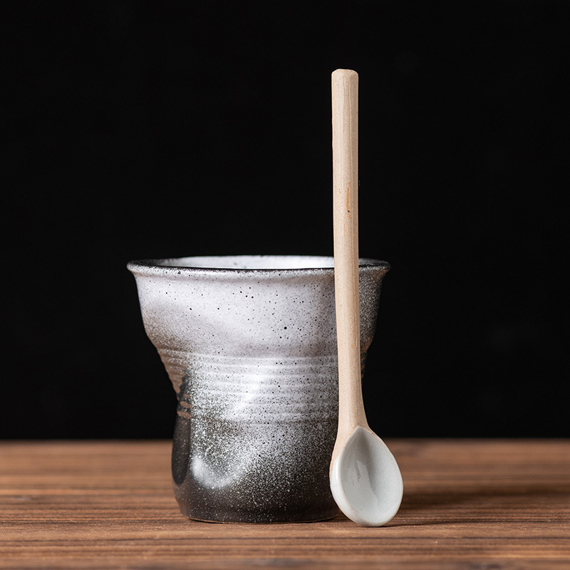 Imitation paper cup-(black spray white)-without spoon 200ml