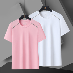 2025 New Summer Outdoor Ice Silk Quick-Drying Clothing for Men and Women, Large Size Sports and Leisure Fitness Clothing T-Shirt Short-Sleeved Women