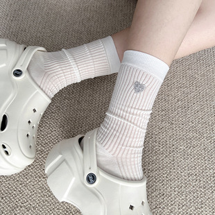 Jewelry Socks European Goods Light Luxury Decorative Hot Drilling Love Spring and Summer Thin Cotton Socks Women's Socks Internet Celebrity Same Style