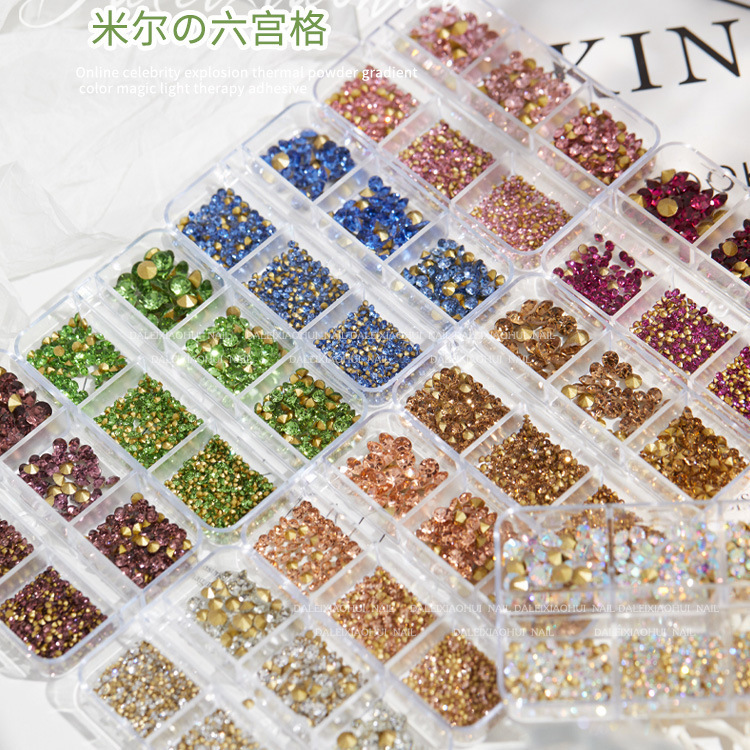 Cross-border New Gypsophila Pointed Diamond Nail Art Stack Drill Nail Super Flash Glass Water Diamond Jewelry Stereo Decoration