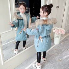 女童冬季棉衣2021新款中大童加厚洋气加绒保暖上衣外套潮一件代发