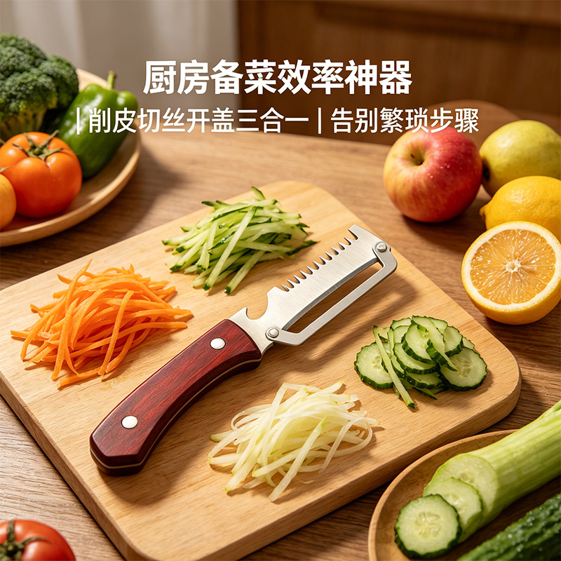 Cuchillo de corte multifuncional de cocina de cebolla cortador de alambre cortador de cabellones cortador de melón cortador de melón cortador de casco artefacto de corte de piel
