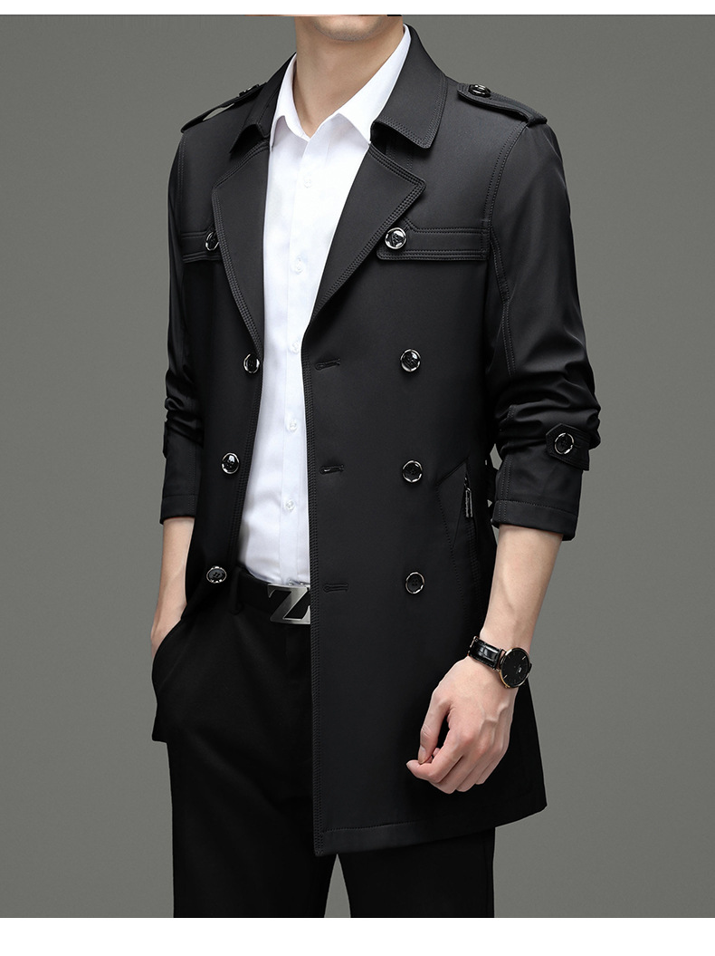 Kétsoros férfi ballonkabát üzleti stílusban őszre_voghion.com