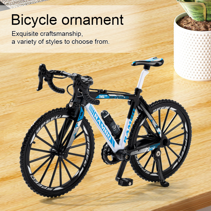 Modelo realista de bicicleta de plástico para cruzar fronteras, adorno de bicicleta de juguete para niños, bicicleta de montaña y carretera a escala 1:10, coleccionable._voghion.com