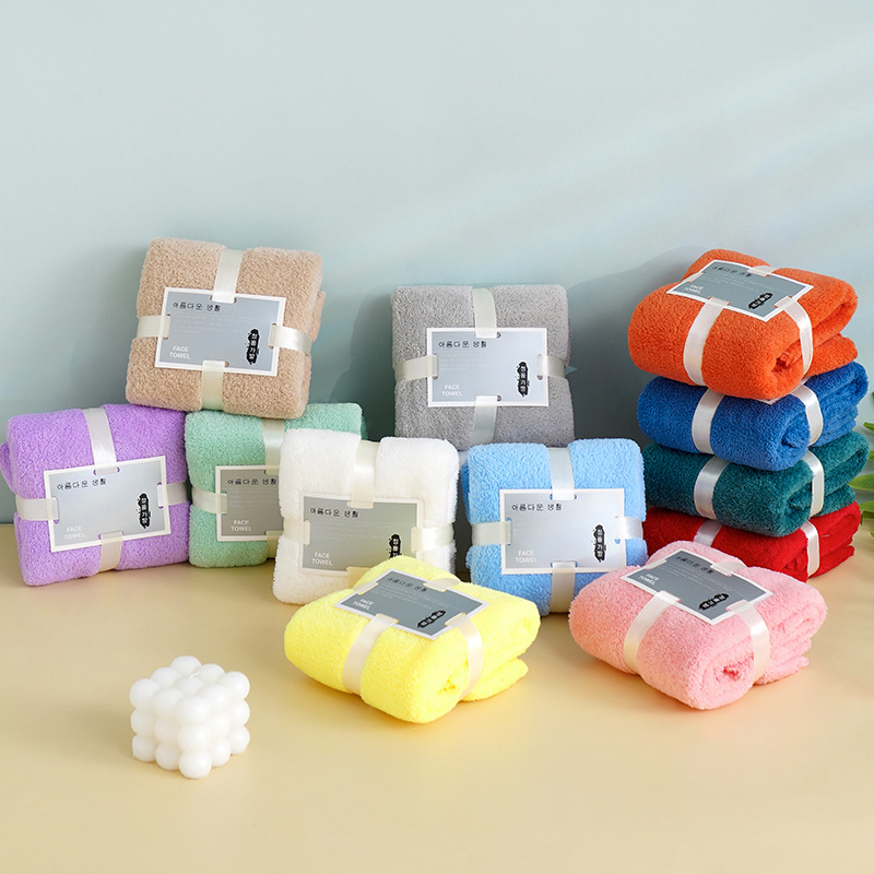 Coral Fleece Face Towels Absorbent Square Gift For Wedding_voghion.com