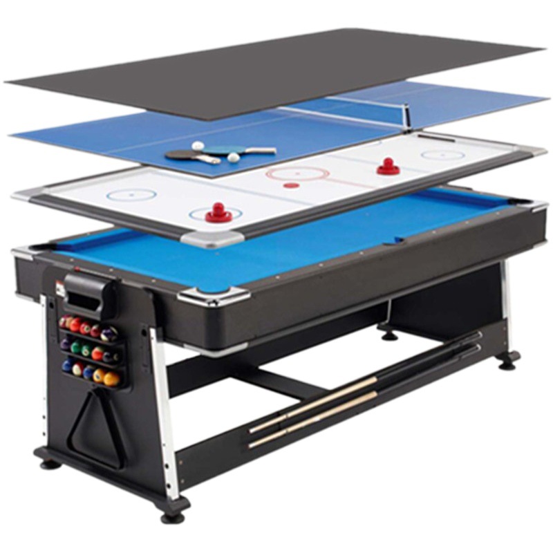 Mesa de billar multifuncional mesa de billar Cuatro en Uno Flip mesa de hockey sobre hielo mesa de ping pong mesa de comedor mesa de conferencias 7 pies adulto