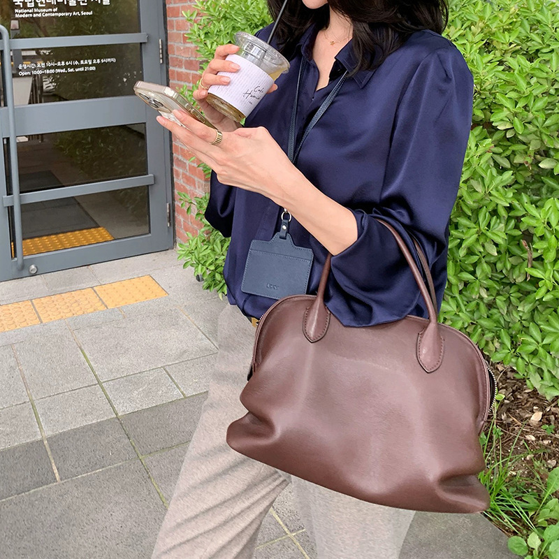 In-Stock Factory Direct Wholesale Women's Shirts, Fashionable Loose High-End Tops, Long-Sleeve, Solid Color, Workwear