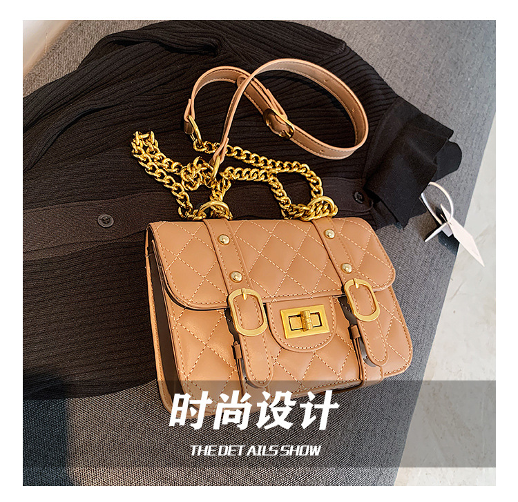 Fashion Retro Lingge Embroidered Thread Chain Messenger Small Square Bag Wholesale Nihaojewelry display picture 16