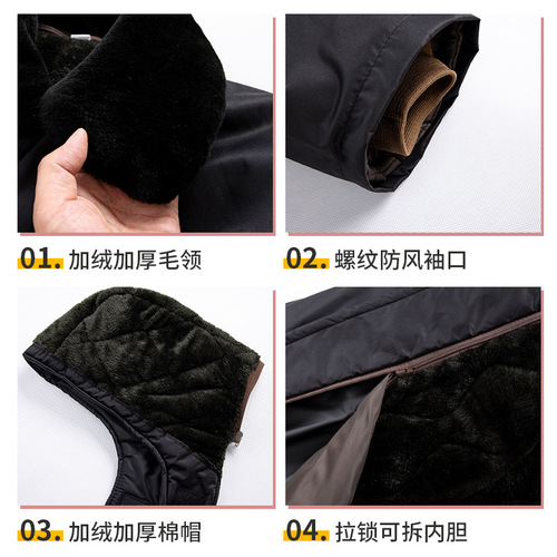 Military cotton coat men's winter long cold-proof thickened Northeastern cotton-padded jacket cold storage cold-proof mid-length labor protection and security cotton coat