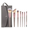 7 coffee brown brush+leather bag
