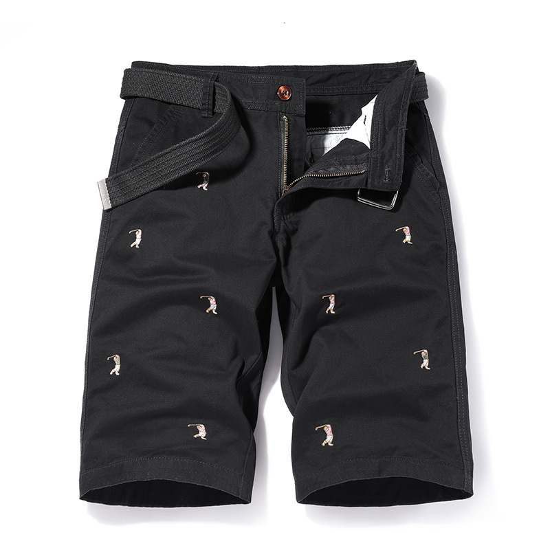 Cross-border Trade Shorts Men's eaby Amazon LAZADA Summer Washed Embroidered Golf Five-point Casual Pants Men's Trendy Cross-border Trade Shorts Men's eaby Amazon LAZADA Summer Washed Embroidered Golf Five-point Casual Pants Men's Trendy