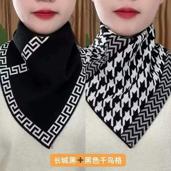 Neck Warmer 2024 Autumn and Winter Korean Style Cold-Proof Versatile Neck Gaiter Warm Elegant Triangle Scarf Neck Wrap for Cold Protection