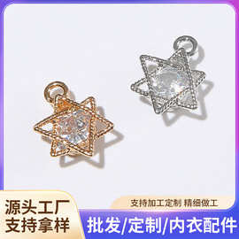 合金电镀手链挂件镀金镶钻服装箱包吊坠内衣裤文胸欧美风饰品配件