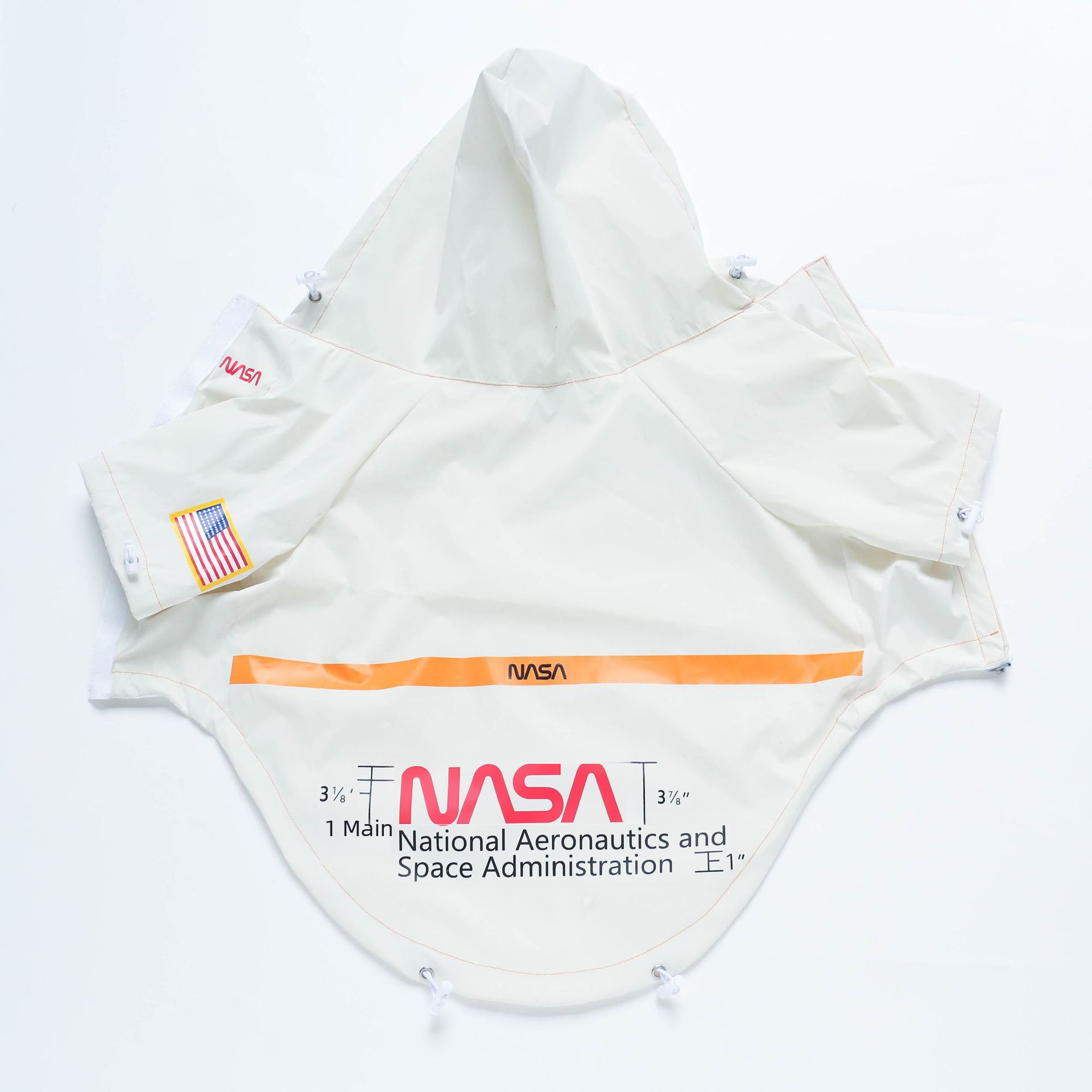 (2개) 미국 국기 조수 브랜드 방풍 및 방비 NASA 반사 공간 세트 큰 개 비옷 개 애완 동물 충전 옷