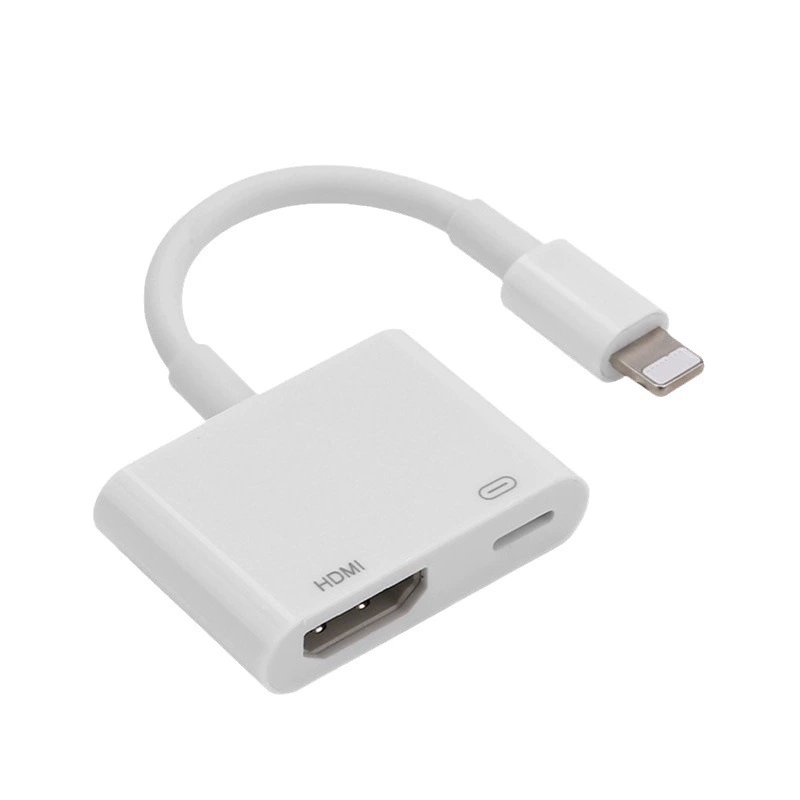 Подключаемый к Apple Lightning к HDMI конвертеру кабель для мобильного телефона к телевизору, высокое разрешение видео, белый