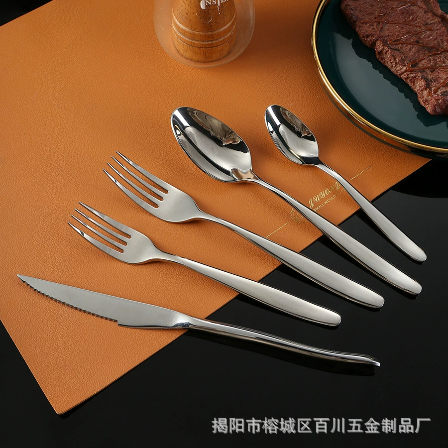18/10 Stainless Steel Main Handle Sweet Powder Mainly Tablet Fork Hotel 304 Dessert Spoon fork Cow Bow Poward Blade