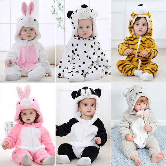 MICHLEY cross-border baby jumpsuit newborn clothes baby toddler clothes baby flannel animal climbing clothes
