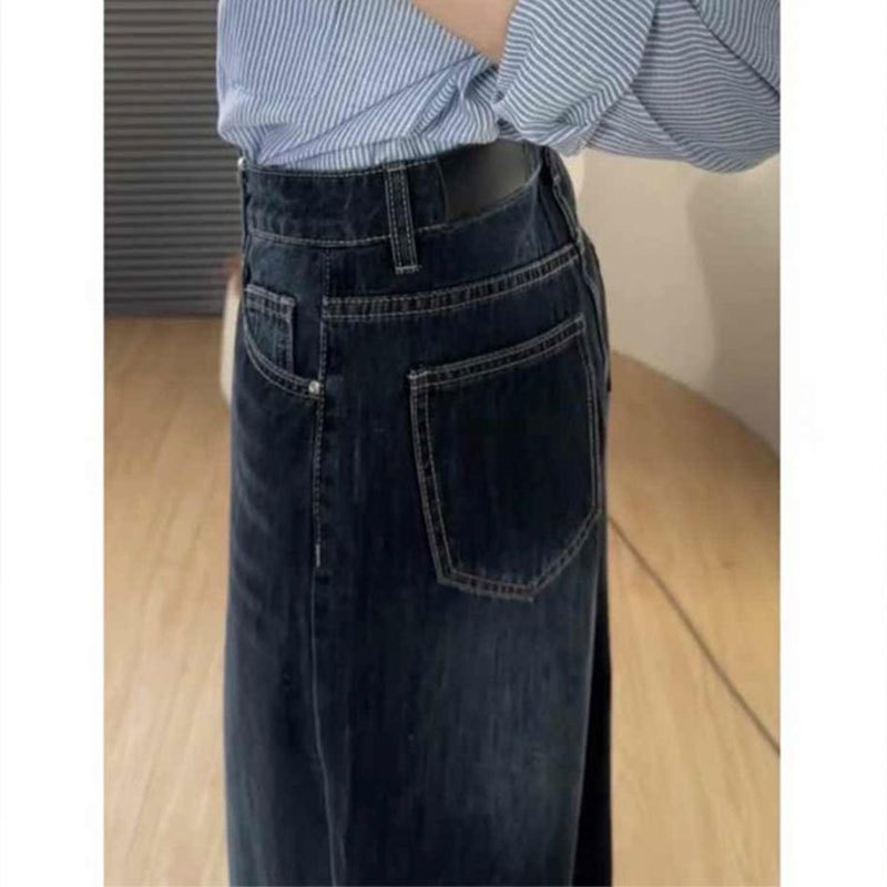 小个子夏季大码设计感梨形身材蓝灰色微喇牛仔裤女高腰显瘦喇叭裤|undefined