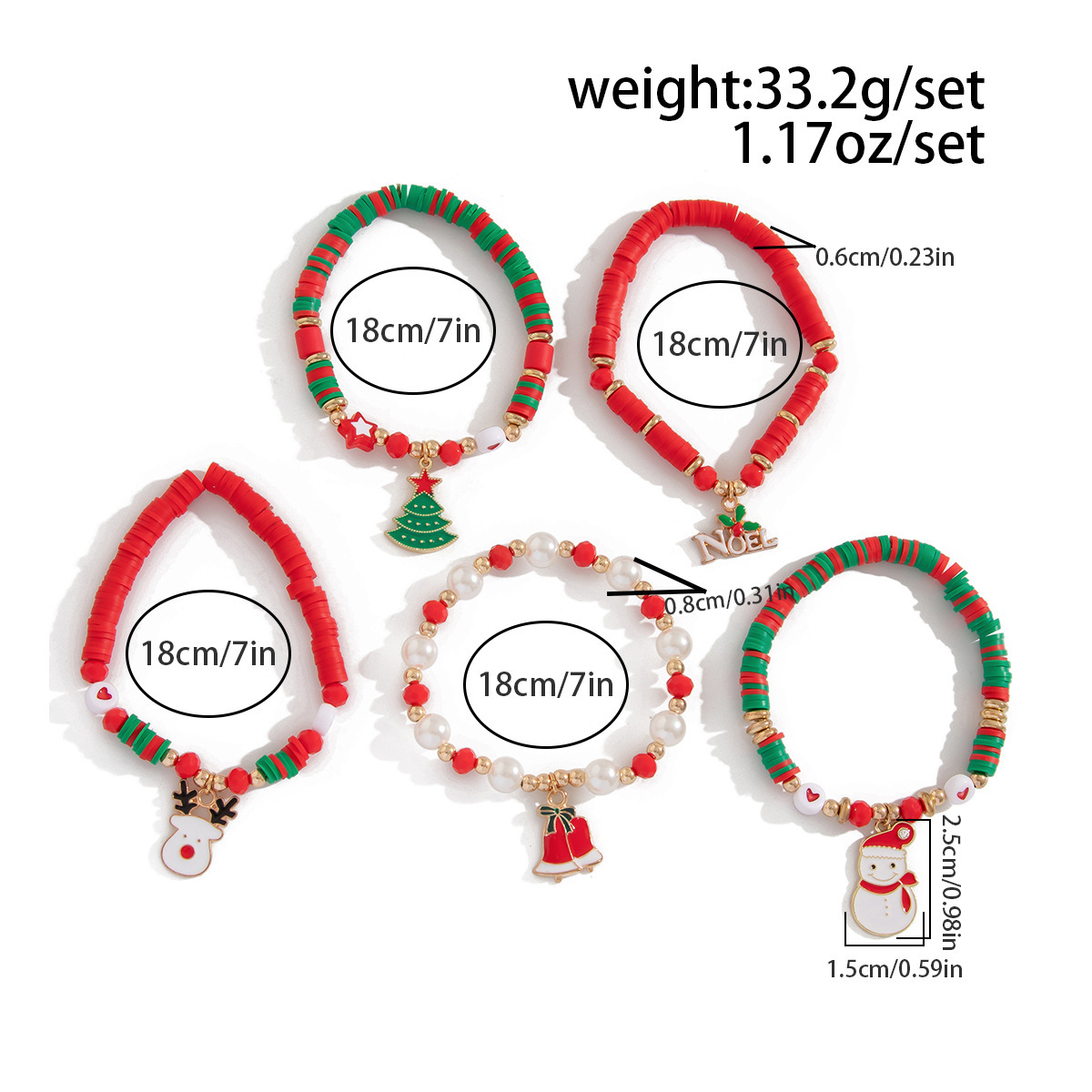 47g Weight Christmas Festival Women's Gender Cute Style Cute Beaded Bracelets Wholesale 7