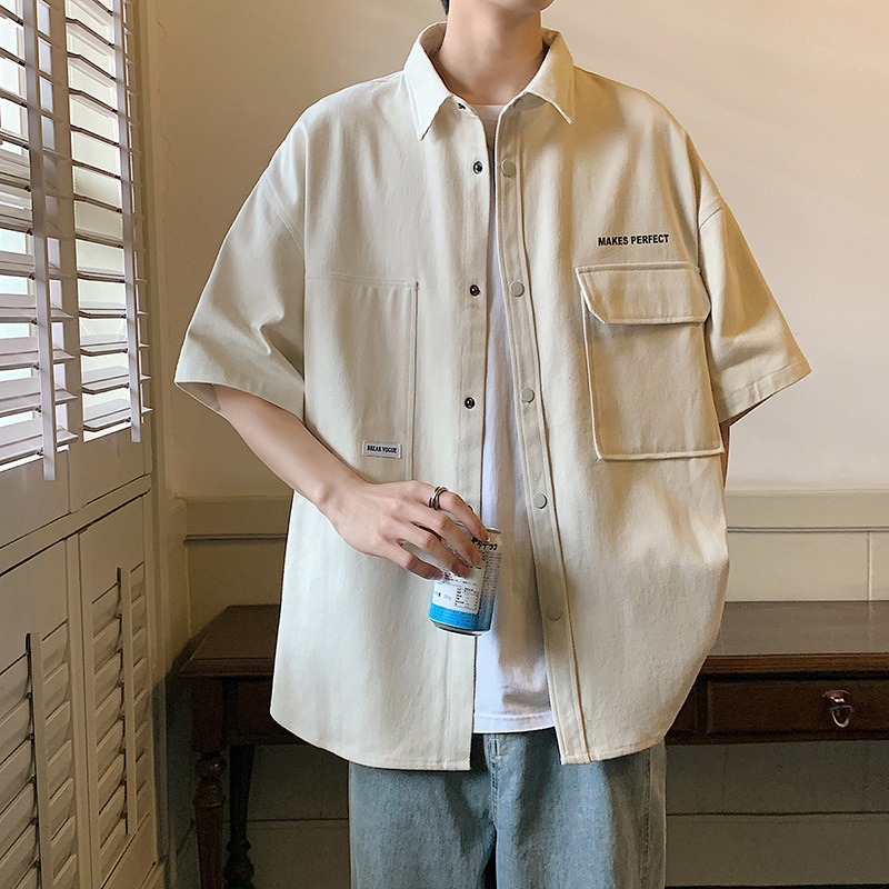 Crock Short-sleeved Shirt Men's New Short-sleeved Jacket Summer Youth Casual Jacket High-end Men's Student Shirt Crock Short-sleeved Shirt Men's New Short-sleeved Jacket Summer Youth Casual Jacket High-end Men's Student Shirt