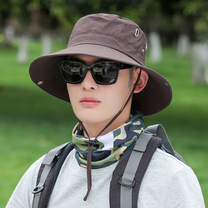 Sombrero de pescador de verano para hombre sombrero al aire libre sombrero de sol transpirable sombrero de Sol de ala grande sombrero de pesca Montañismo