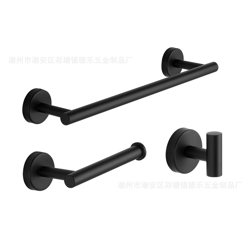 跨境专供不锈钢卫浴三件套304不锈钢毛巾架纸巾架挂钩浴室挂件