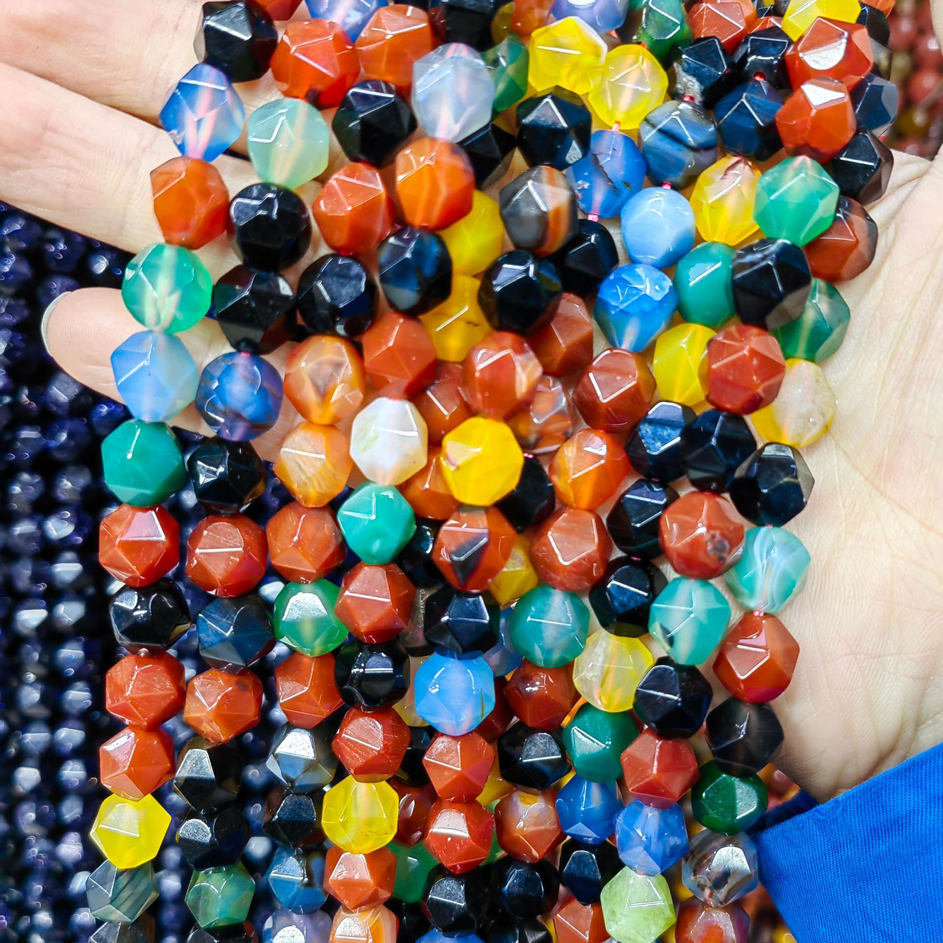 Piedra natural cristal natural 20 cara corte de diamante facetado cuentas a granel semiacabadas joyería DIY accesorios de cuentas