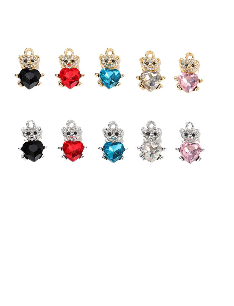 Alloy Material Bear Pattern 10 PCS/Package 14.3*21.1mm Alloy Zircon Bear Jewelry Accessories Pendant