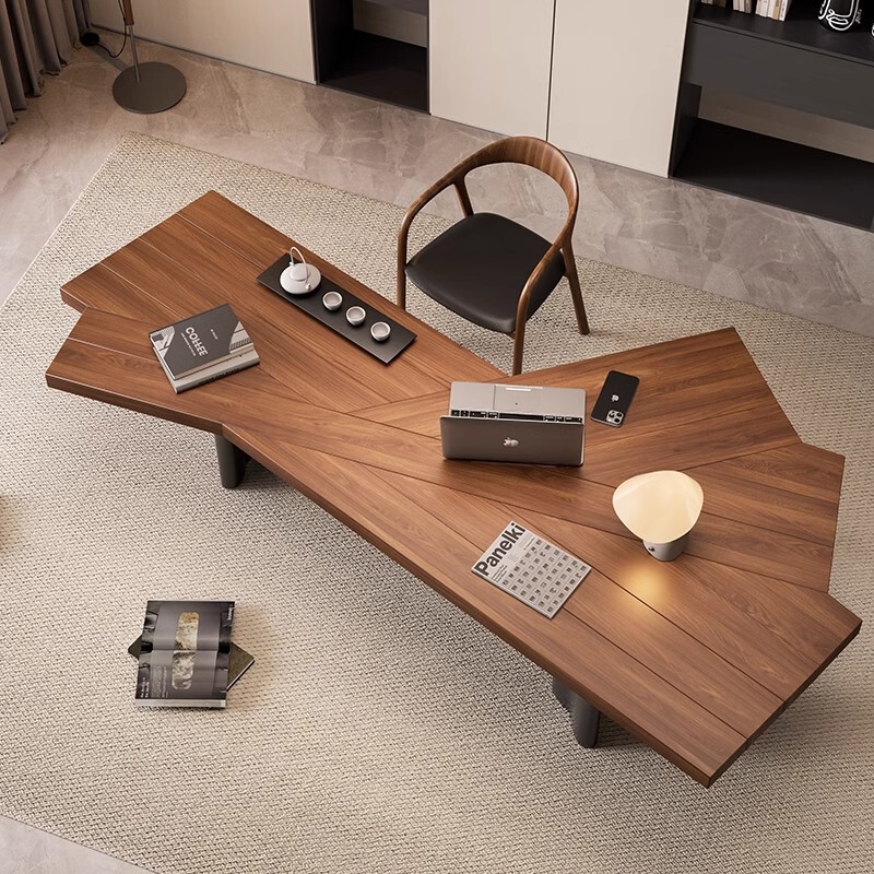 Antique Solid Wood Desk Office Desk and Chair Combination Modern Simple Boss Desk Computer Desk Designer Workbench