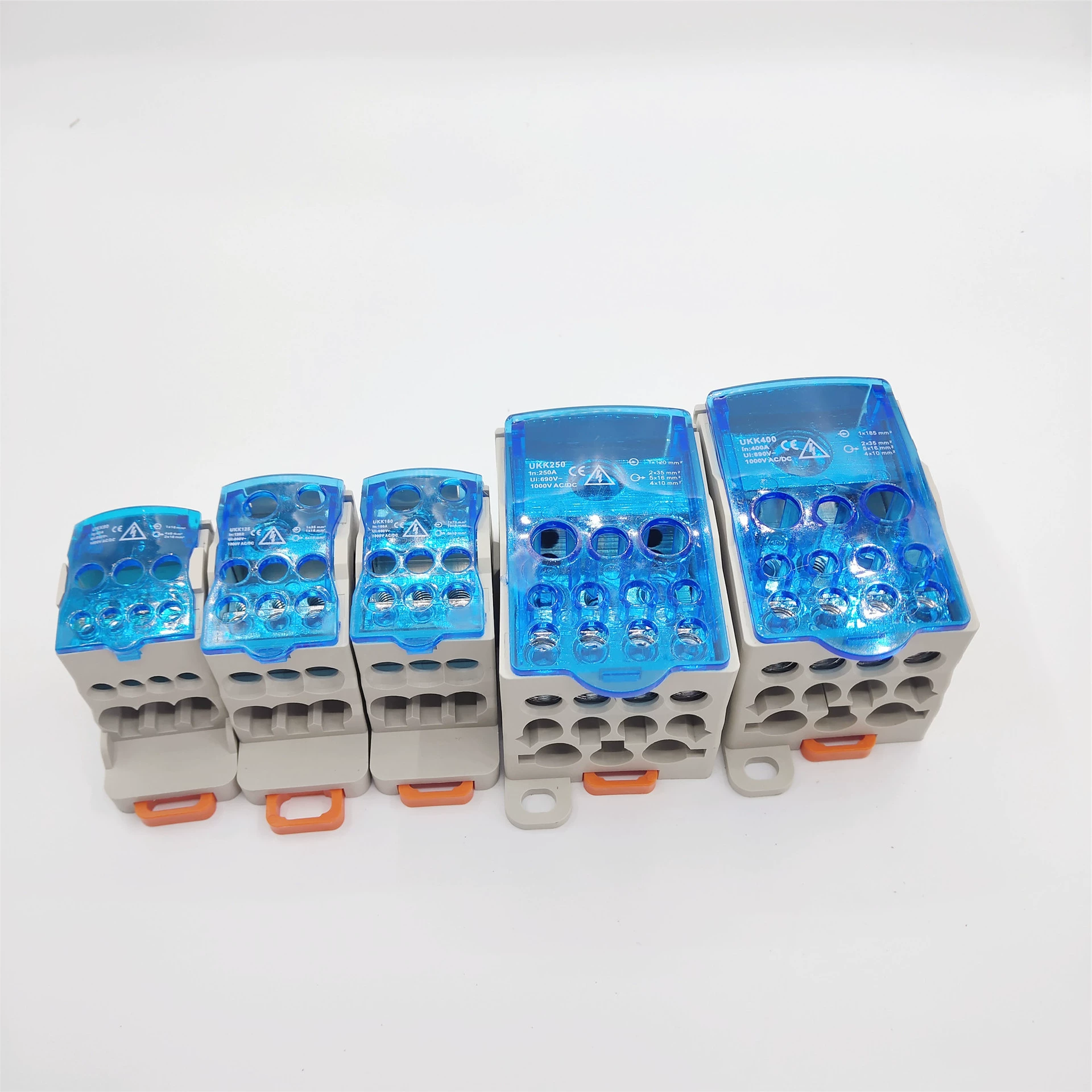 Новый UKK80A/125A/160A/250A/400A/500 рельсовый тип пряжки медная Клеммная распределительная коробка