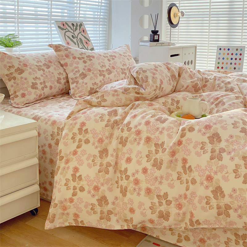 古布増粘純綿4点セット、綿寝具、夏用掛け布団カバー、寮用シーツ、ボックスシーツ3点セット|undefined