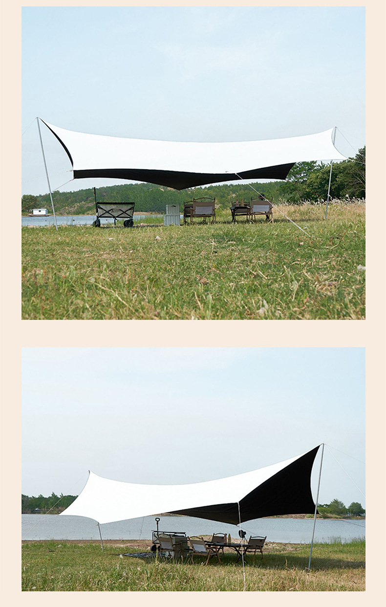 Outdoor Camping Site Leisure Butterfly-Shaped Canopy Park Sunshade Tent Camping Vinyl Rainproof Tent Rain Shelter
