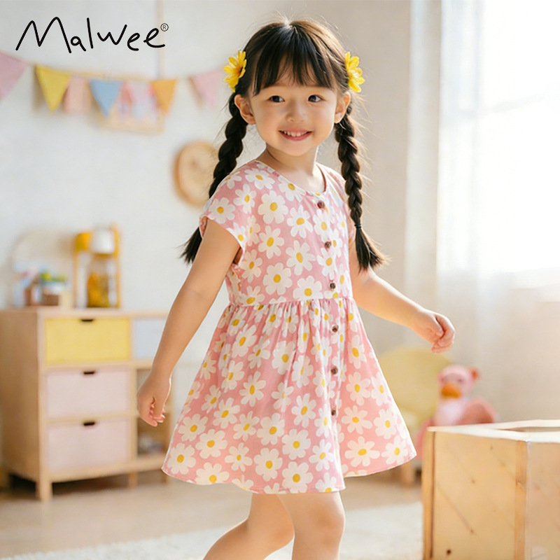 Vestido Princesa para Niña de Algodón de Manga Corta para Verano image 6