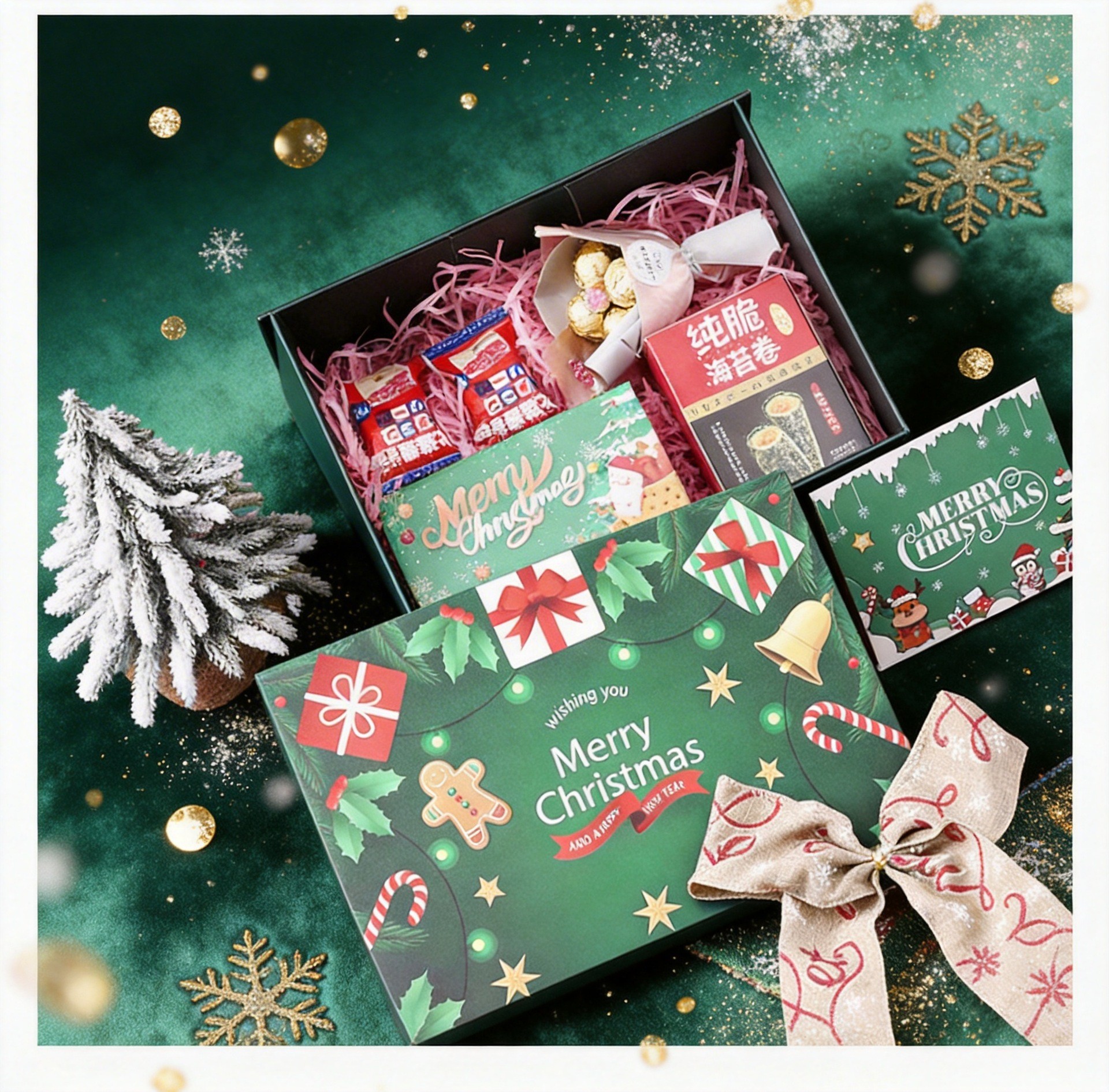 Embalaje de caja de regalo de Navidad Nochebuena caja de regalo avanzada tapa plegable bufanda creativa caja de regalo grande caja vacía