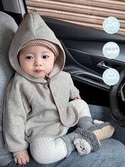 婴儿外套春秋款宝宝早秋衣服洋气休闲婴幼儿连帽外出开衫秋款男棉