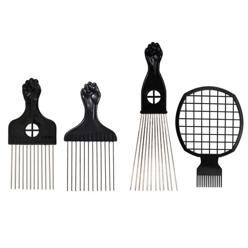 Cross-border African hairdressing foil perm styling comb sponge perm comb hip-hop mesh comb black perm tool set
