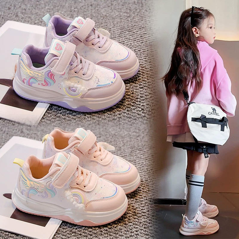 Детские кроссовки новый 2024 весна осень удобная дышащая девушка мода милые кроссовки повседневная обувь детская обувь