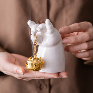 Buddha Hand Lotus Incense Burner Creative Ceramic Zen Incense Holder Incense Holder Incense Burner Study Tea Table Decoration Small Ornaments