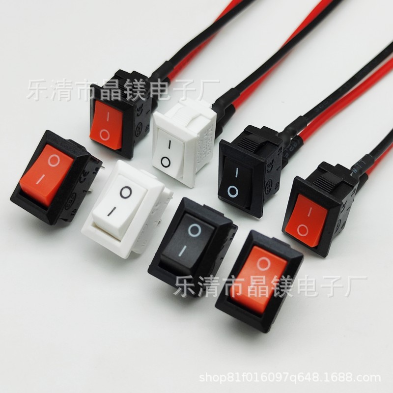 Kcd11 Wired Boat Switch 10*15mm Wired Rocker Switch Small Appliance Desk Lamp Wiring Mini Switch