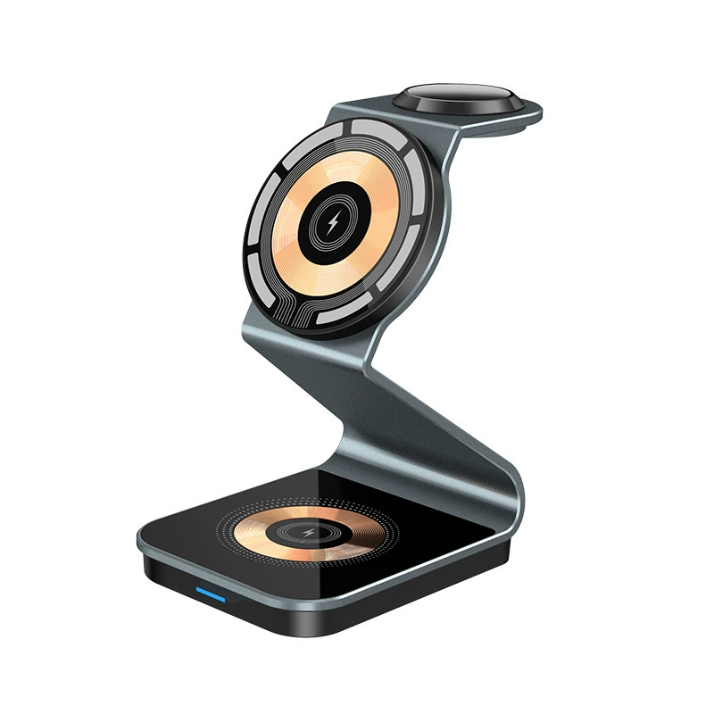Apple, wireless charger, with synchronisation with phone, headphones, compatible watch charging, 15W, three-in-one