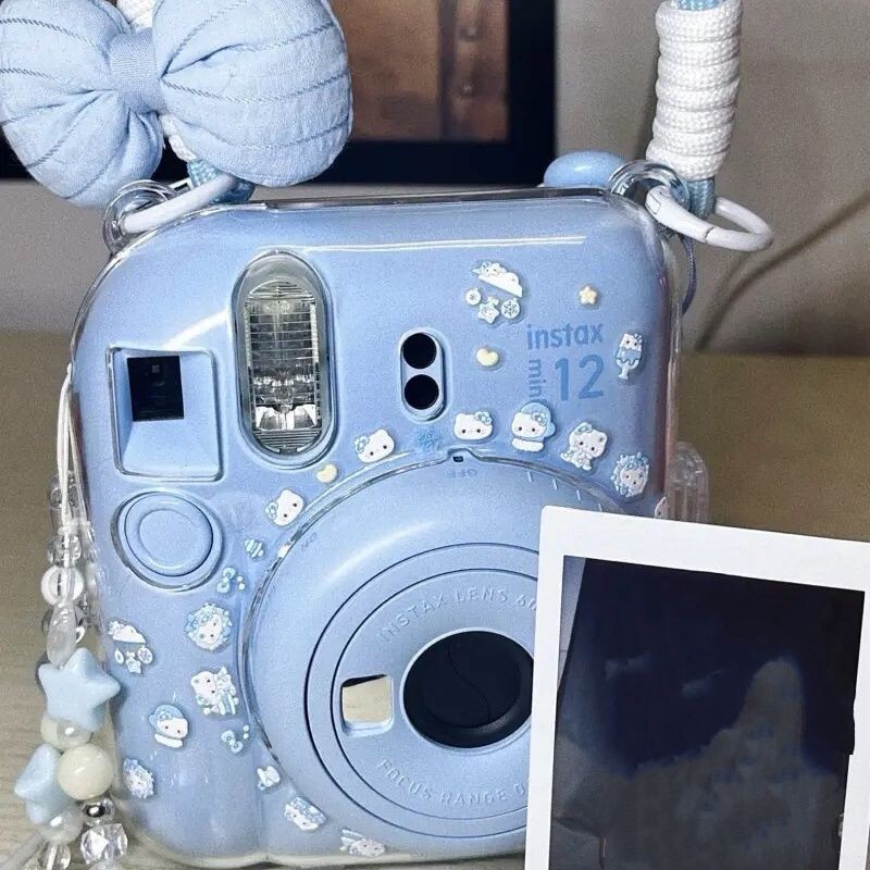[Mini12 Transparent Shell] Instax Crystal Shell Instant Camera Hard Shell Protective Case Chain Bag